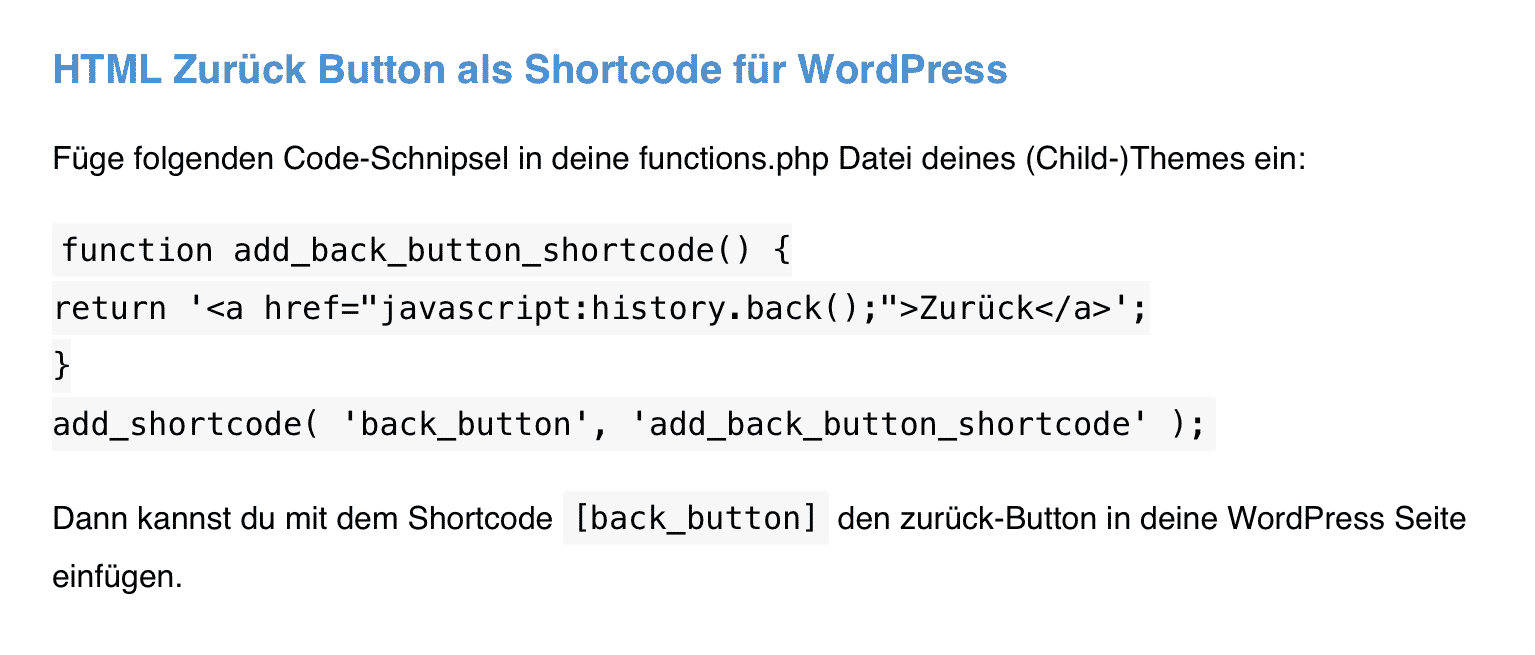 Create HTML back button and link - noprob oit